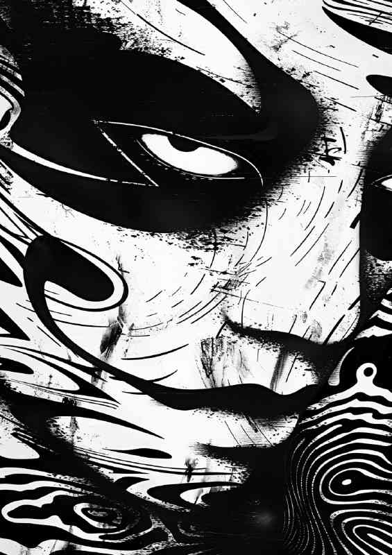 Mask of v for vendee in black and white