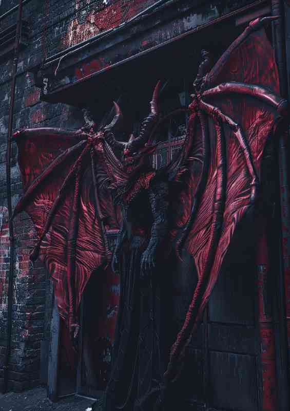 Occult devil with big wings and claws