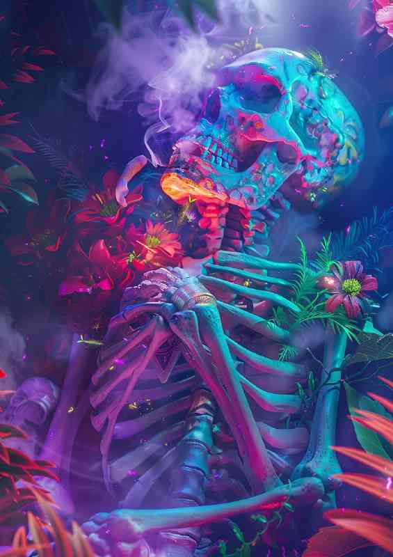 Skelleton in a psychedelic colours