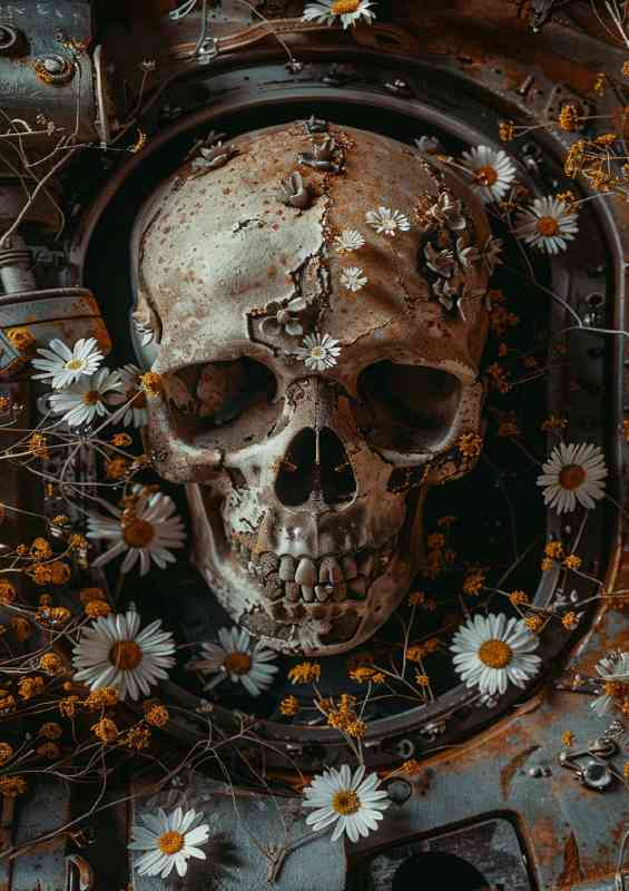 Skull in abandonded space craft