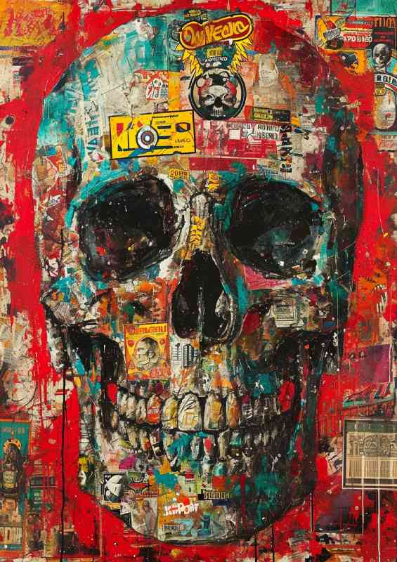 Skull made with various items