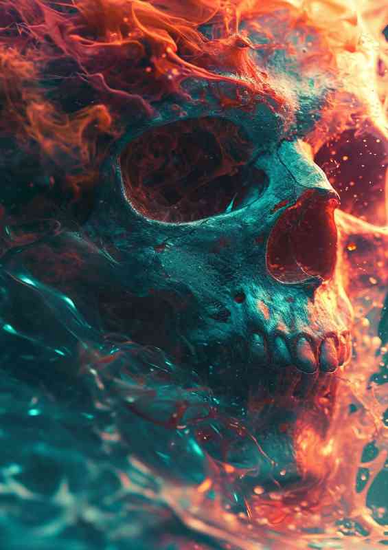 Skull with space matter