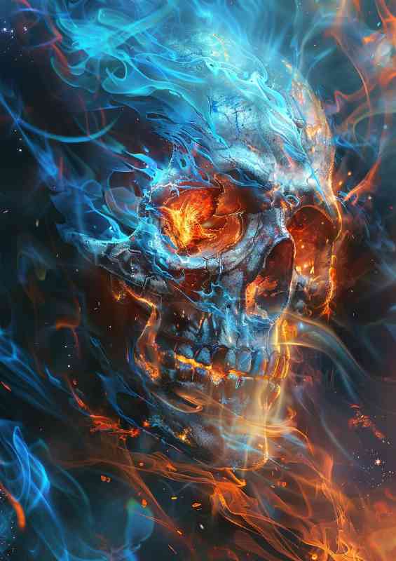 The Orange and blue skull