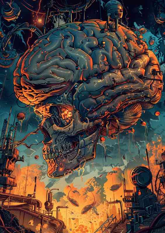 The skull brain life matters | Metal Poster