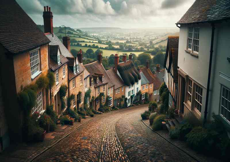 Gold Hill Shaftesbury Cobblestoned Street