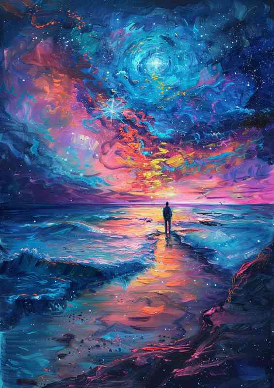 Person painting the night star by person