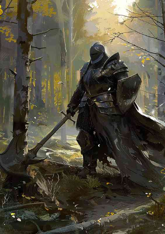 Fantasy art style painting of an armored Knight
