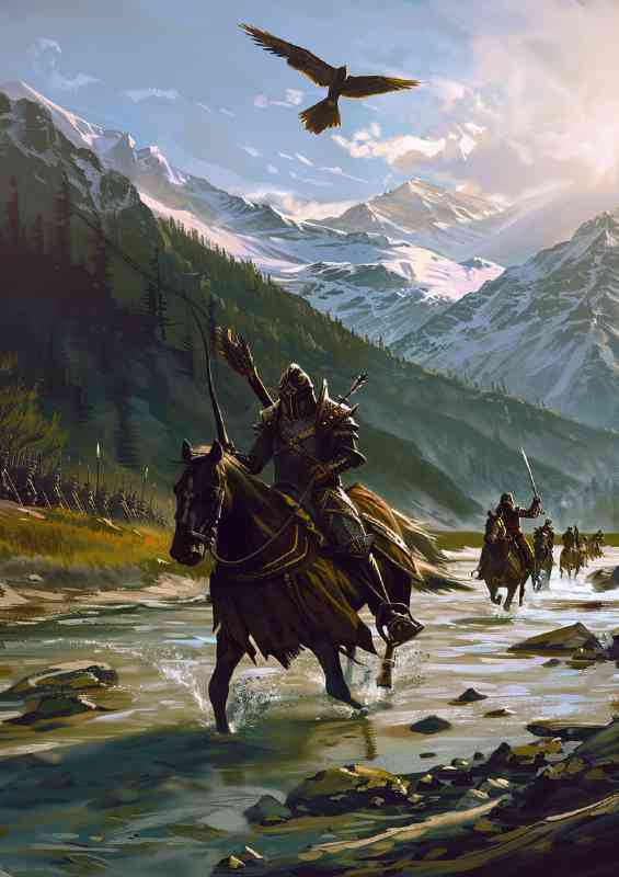Horseback archers and soldiers