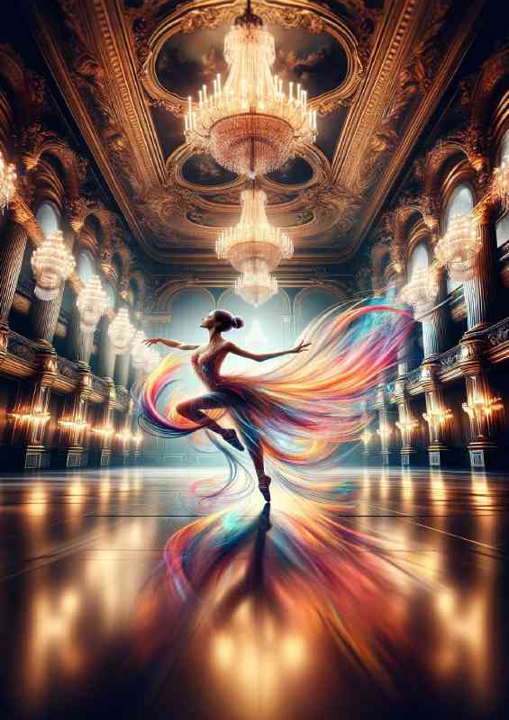 Elegant dancer poised on the brink of a leap