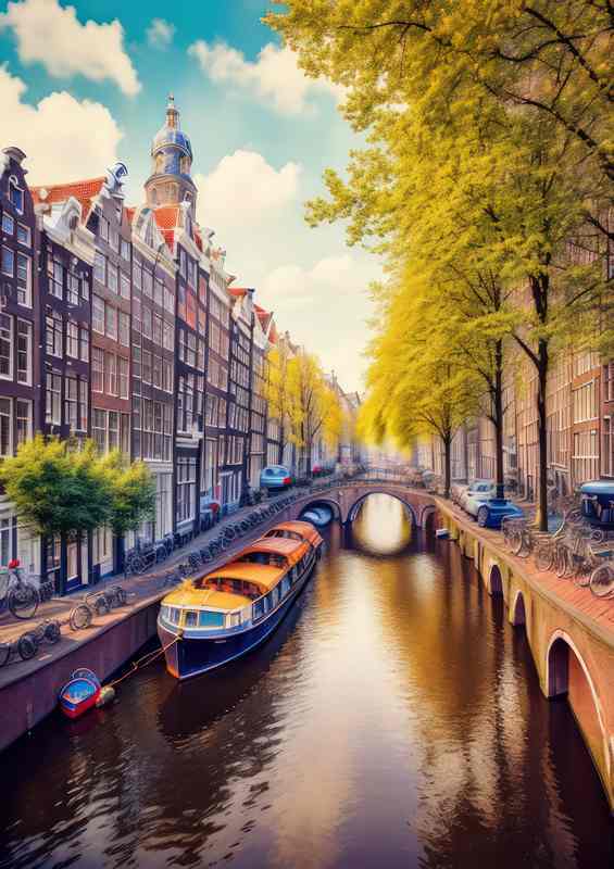 Amsterdam dreams in summer with clouds