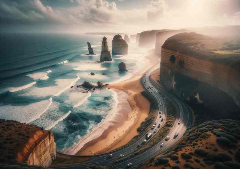 Great Ocean Road Coastal Drive Metal Poster