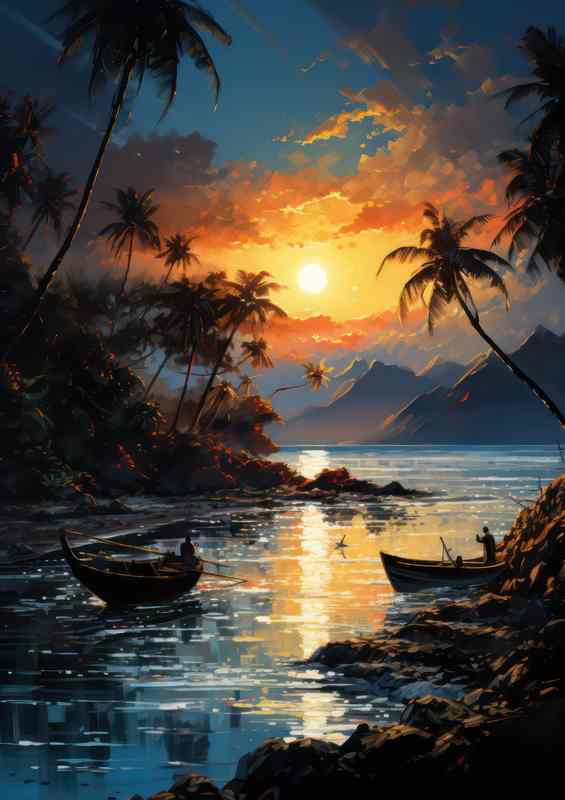Coastal Serenity Boats Resting On Shores