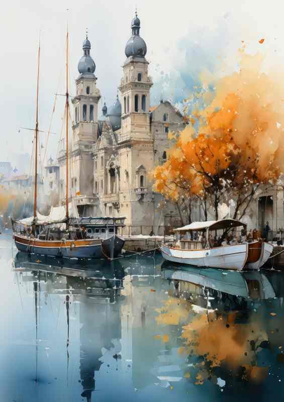 Day Embrace canal reflects Floating boats