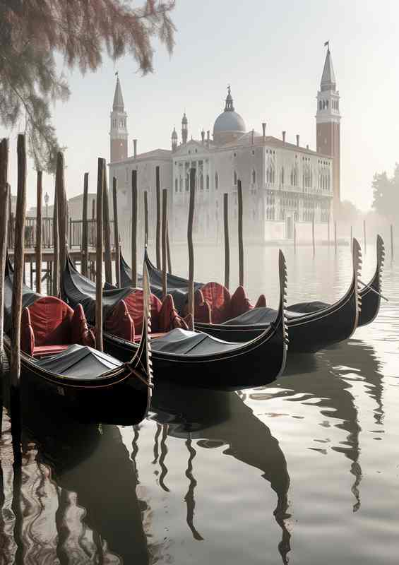 Docks Shadow Dance Gondolas In Stillness