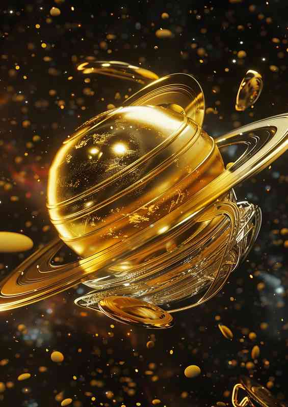 Saturn space realistic sculptures
