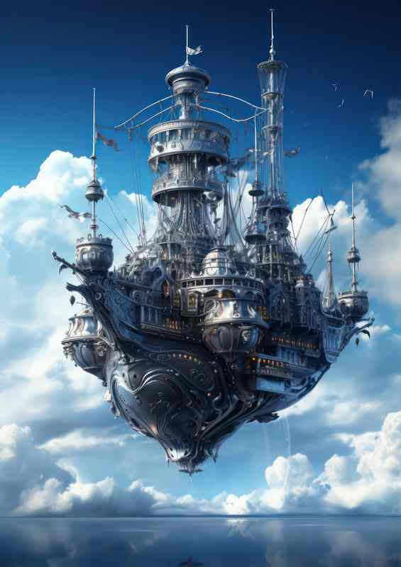 Moonlights Hold Galleon Sails Starry Night