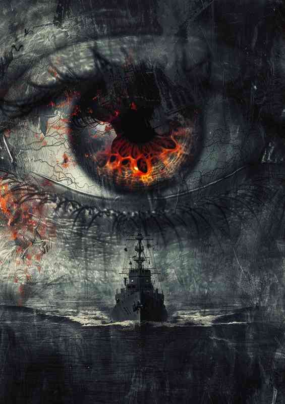 Eye and the ship in the sea
