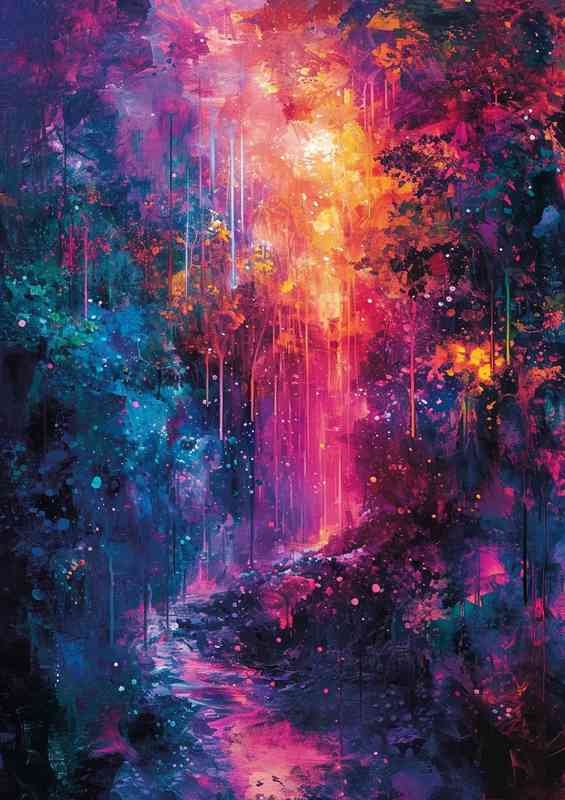 Colourful forest with amazing colours | Metal Poster