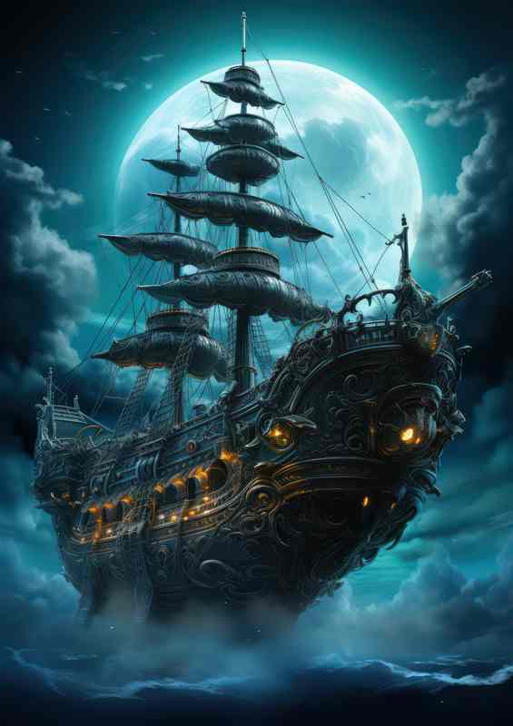 Nights embrace Galleons Moonlit Sea Journey
