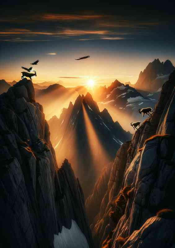 Breathtaking moment of an alpine sunrise