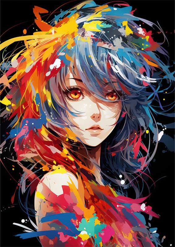Art image anime girl with splash art