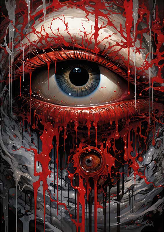 Psychedelic Persona with dripping from the eye