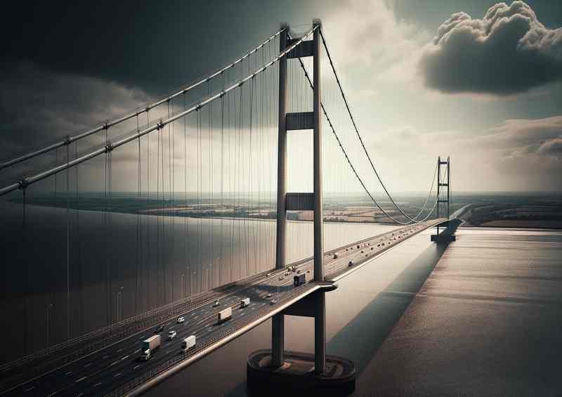 Humber Bridge Metal Poster, World's Longest Susp. Bridge