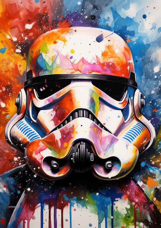 Stormtrooper head watercolors art