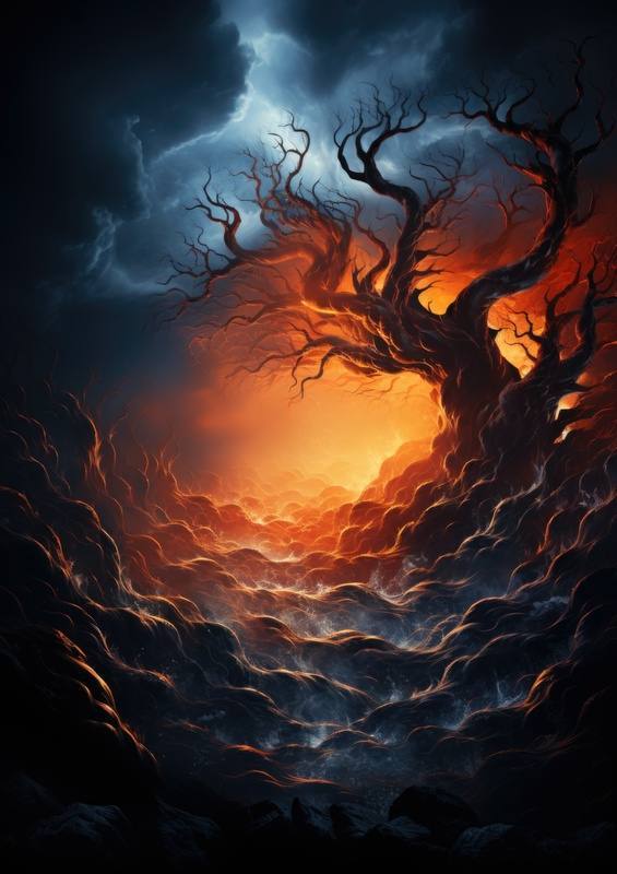 Abstract Storm single tree