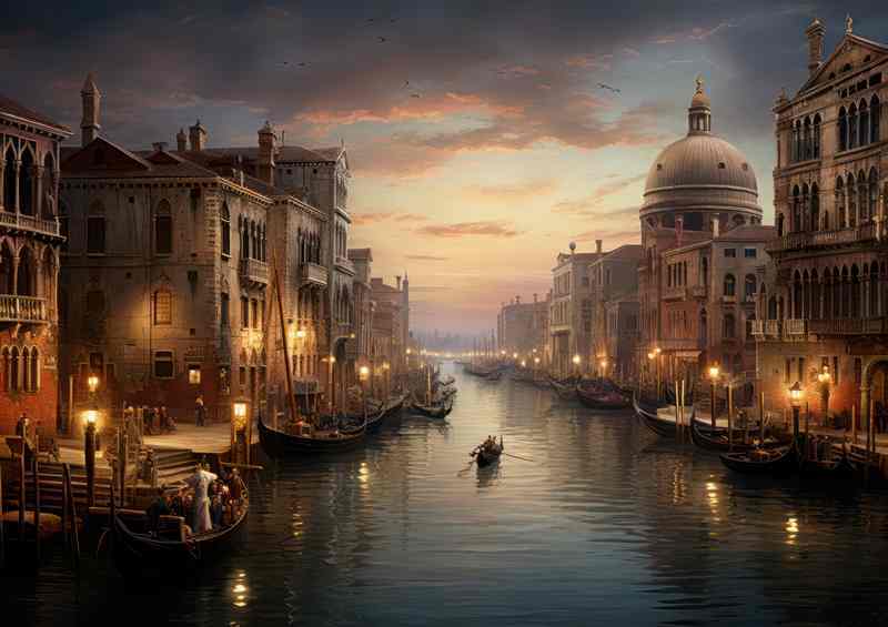 Evening Glow Grand Canals Sunset Serenade