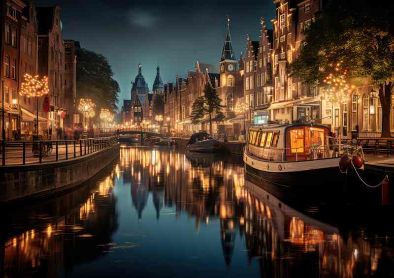 Glistening Canals Citys Night Lights Serenade