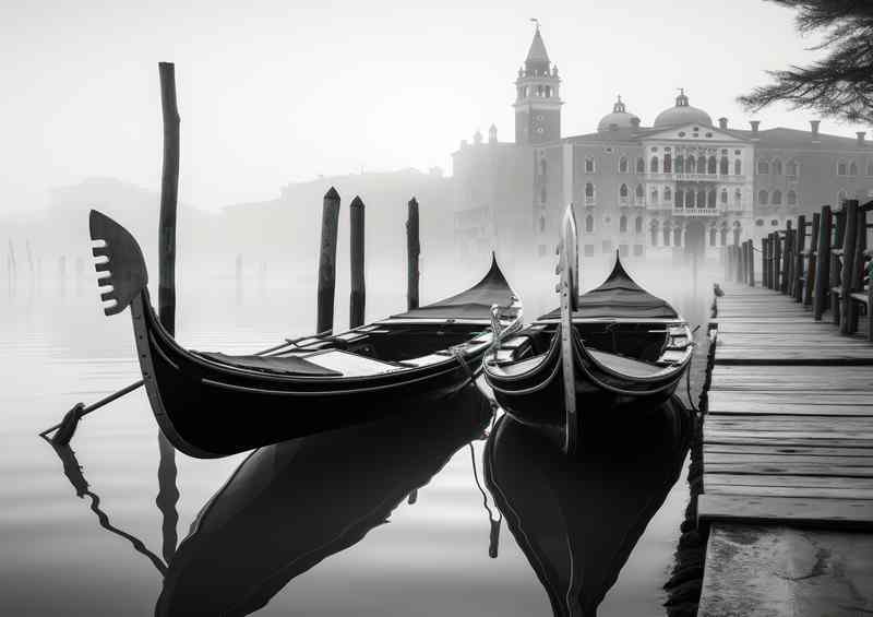Gondola Magic Venice In Monochrome