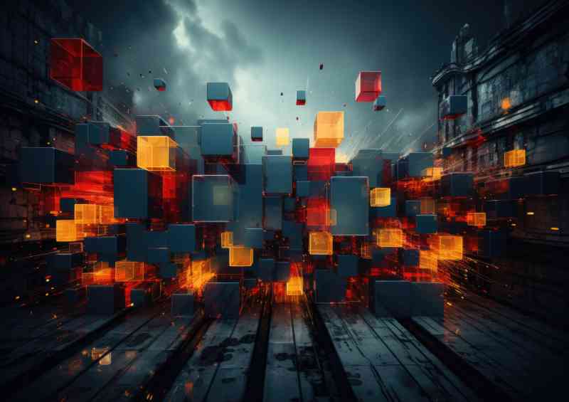 All wall square shapes abstract