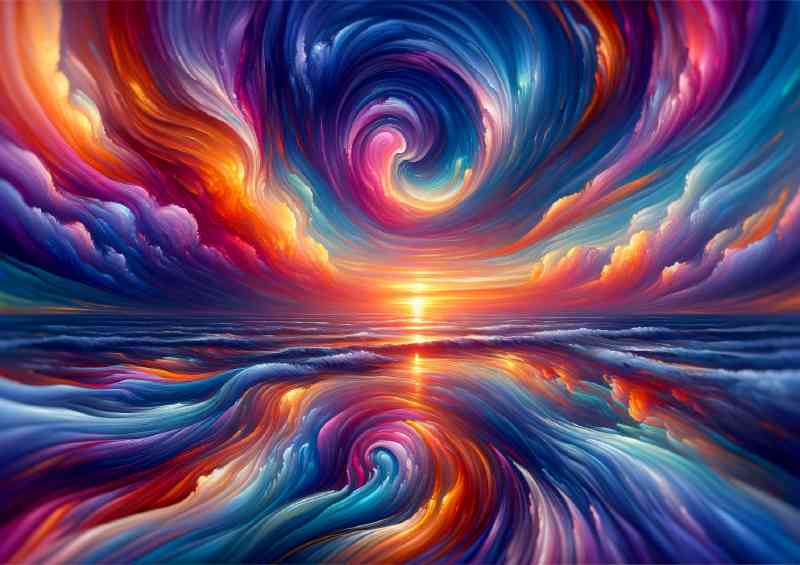 Beauty of a sunset over the ocean