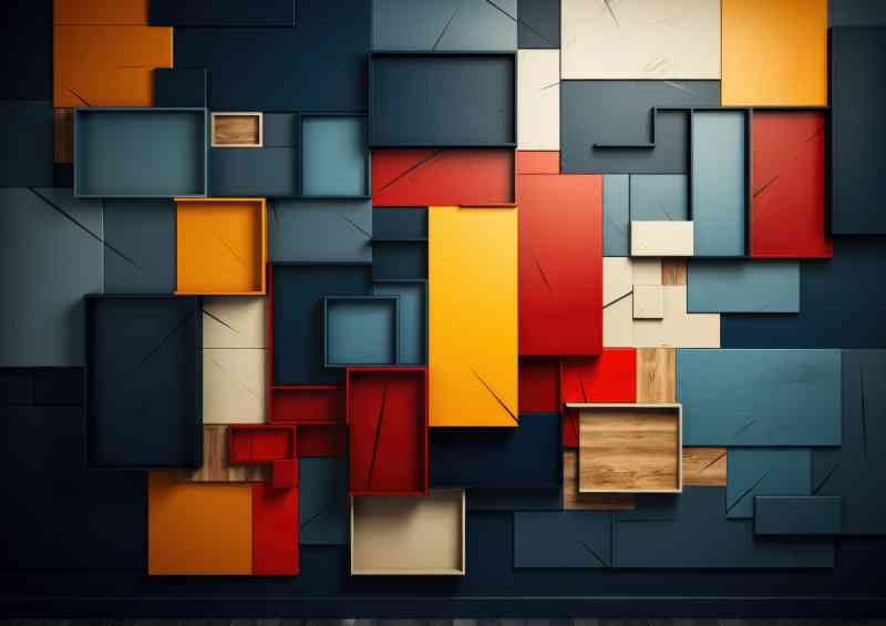 Bright vibrent colours and shapes abstract