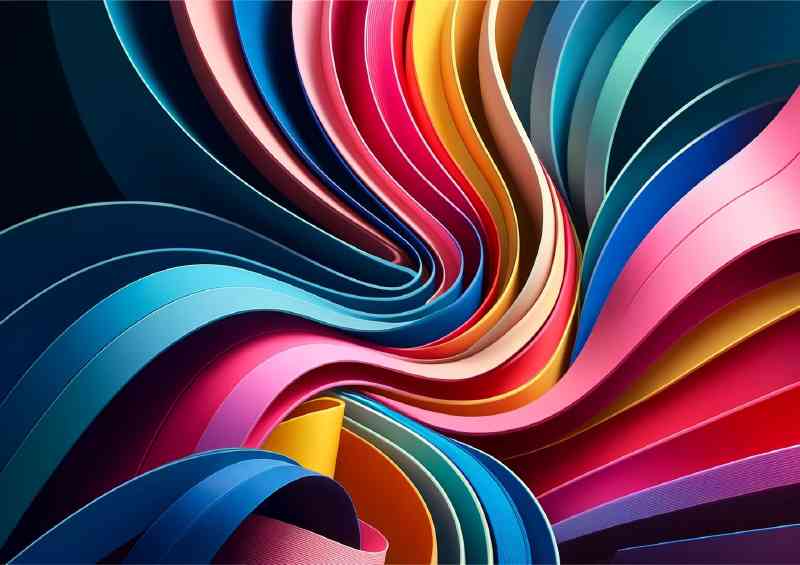 Colorful paper art with smooth flowing layers