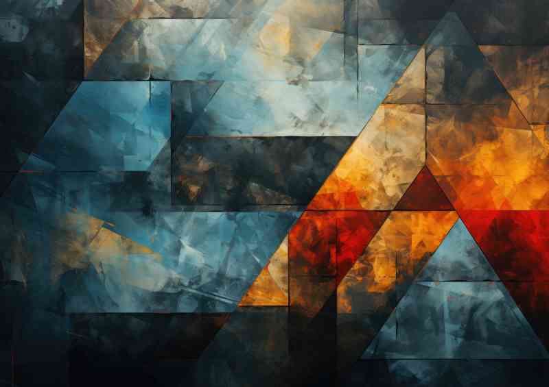 Geometric cloudy style abstract