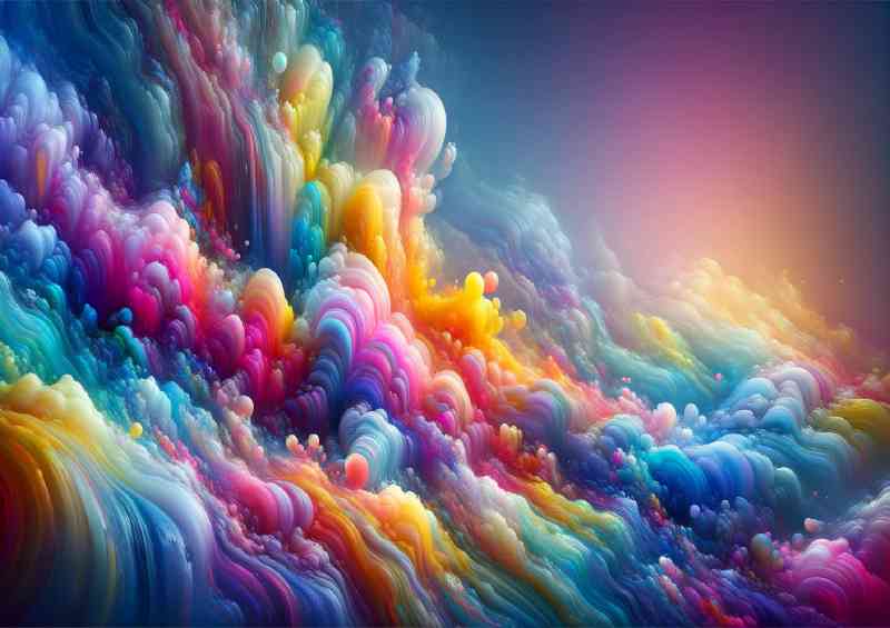 Iridescent landscape splashes of vibrant colors