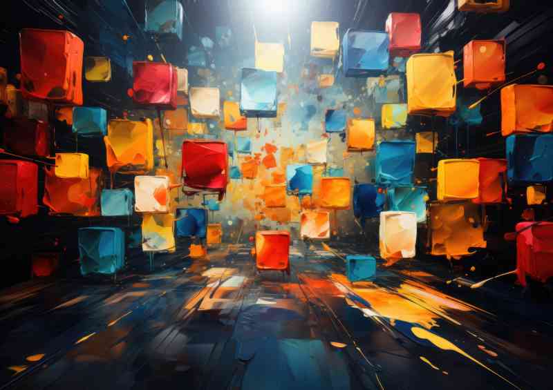 Its a colourful square shaped wall