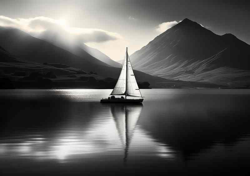 Majestic Yacht Silhouette At Twilights Glow