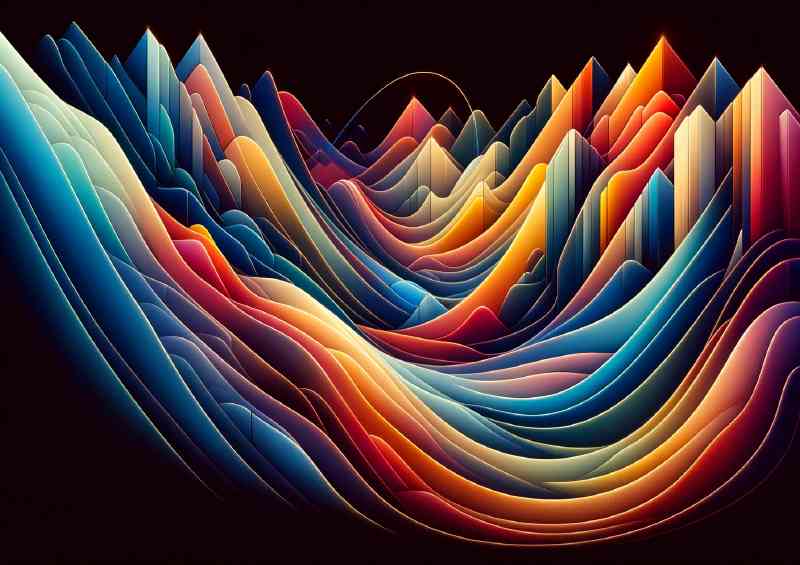 Landscape of geometric forms and a spectrum of colors