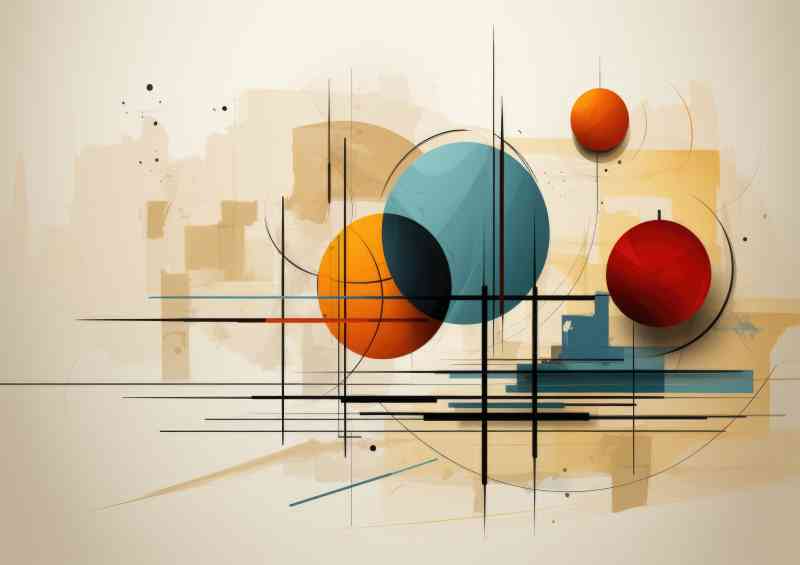 Lines and circles abstract style