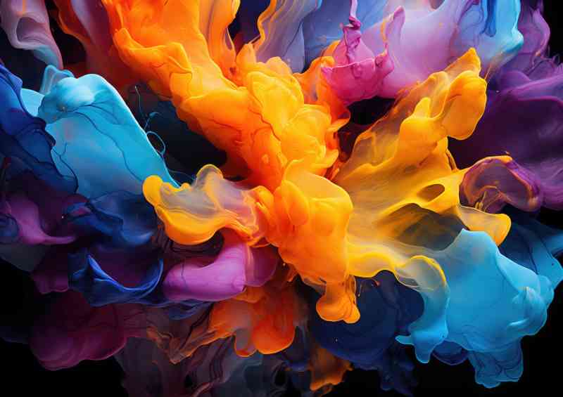 Liquid form of colourful burst