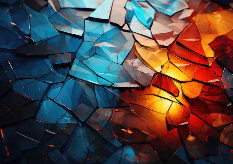 Multi coloured glass abstract