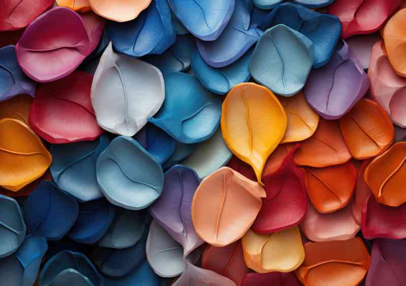 Multi coloured leaf forms abstract