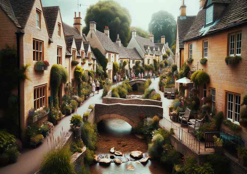 Cotswolds Limestone Village Metal Poster