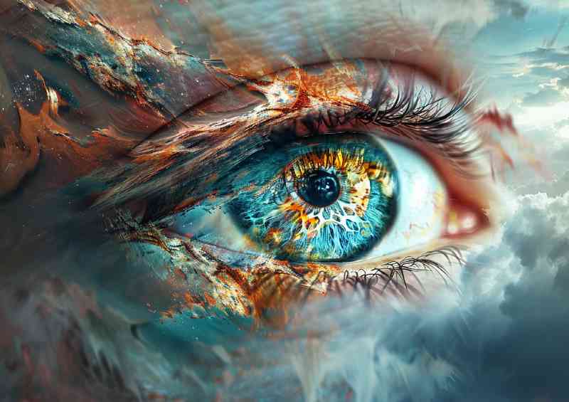 A Eye in a dream state with colous surrounding it