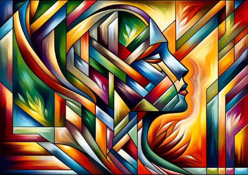 Cubism an abstract figure composed of geometric shapes