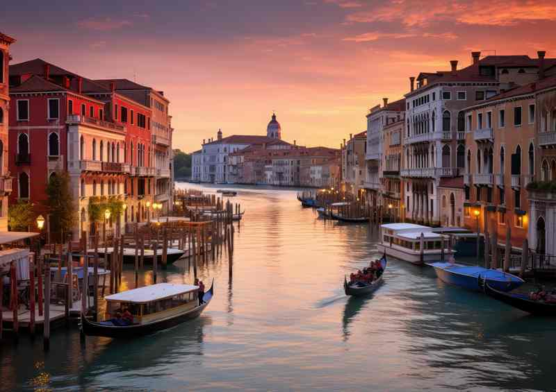 Sunset canal whispers gentle idyllic dreams
