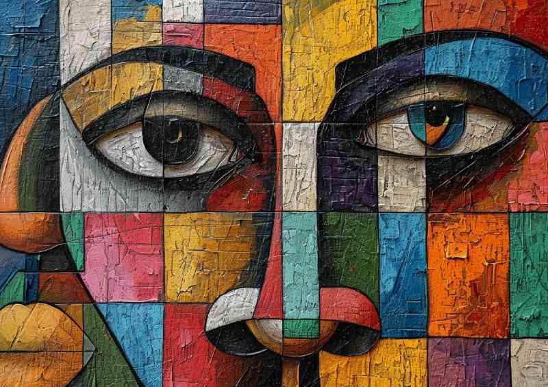 Face painting in the style of cubist